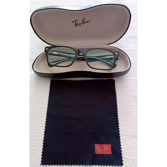 Ray Ban  5286  2034 BLACK Square 51[]18 135 Eyeglass Frames Only  Case Cloth - Picture 1 of 12